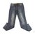 Autre Marque Seven 7 Blue Jeans Denim Washed Trousers Pants w. Leather Details Crystals sz 30  ref.192640