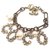 Bracelet Chanel Or Faux Perle Coco Métal Blanc Doré  ref.192776