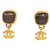 Boucles d'oreilles CC en résine dorée Chanel Métal Plastique Marron  ref.192864