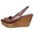 Alaïa Wooden Wedge. Brown Leather  ref.192952