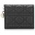 Dior Black Cannage Mini Lady Dior Kompakte Brieftasche Schwarz Leder  ref.193363
