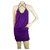 Dsquared2 Dsquared 2 Mini vestido de viscosa púrpura con tirantes finos drapeados en la espalda Talla S  ref.193556