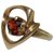 Autre Marque Vintage gold and garnet triangle ring signed Golden Orange Yellow gold  ref.193568