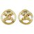 Chanel Vintage Round Clip Earrings Golden Gold-plated  ref.193583