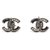 Chanel DARK CRYSTAL CC CLIPS Silvery Metal  ref.193797