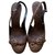 Sandálias de couro Burberry Caramelo  ref.193949