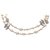 Chanel White CC Crystal Faux Pearl Long Necklace Silvery Metal  ref.194045