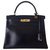 Hermès Hermes Kelly bag 28 Navy blue Leather  ref.194432