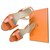 Hermès - Night Sandals Orange Leather  ref.194664