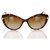 Bulgari Bvlgari Brown Cat Eye Tinted Sunglasses Golden Plastic  ref.194736