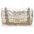 Chanel Gold Perforated Drill Leder Flap Bag Golden Kalbähnliches Kalb  ref.194763