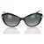 Bulgari Óculos de sol Bvlgari Black Cat Eye Preto Prata Plástico  ref.194775