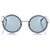 Lunettes de soleil teintées rondes Chanel Blue Chain Métal Plastique Bleu  ref.194949