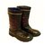 Chanel Pele de cordeiro preta CC Engineer Boots Size 38 Preto  ref.195438