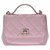 Chanel Matrasse Geldbörse Pink Leinwand  ref.195439