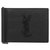 ICONA Saint Laurent Porta carte in pelle stampa coccodrillo nera con monogramma sul davanti e clip in metallo. Nero  ref.195455