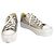 Converse All Star Silver Canvas Platform Sneakers Baskets Chaussures Eur 36.5 US 6