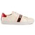 Gucci White Ace Streifen Sneakers Weiß Rot Leinwand Tuch  ref.195562