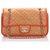 Chanel Brown Medium Flskin alinhado Flap Bag Marrom Bege Laranja Couro  ref.195984