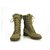 CHANEL Women's Khaki Suede & Grey wool Lambskin Ankle Lace up Boots Booties 38,5  ref.196127