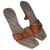 Sergio Rossi Curved heel mules Brown Leather  ref.196146