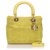 Dior Green Lady Dior Suede Satchel Light green Leather  ref.196453