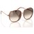 Chloé Chloe Brown Round Tinted Sunglasses Plastic  ref.196484