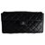 Chanel clutch 2.55 black leather  ref.196630