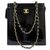 Bolso de cadena de charol vintage raro de Chanel Negro Cuero  ref.196712