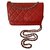 Wallet On Chain Chanel Vermelho Couro  ref.197136
