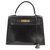 Hermès Vintage Kelly 28 en caja de cuero negro.  ref.197157