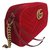 GUCCI GG Marmont petit sac porté épaule en velours matelassé Rouge  ref.197232