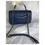 Chanel Medium Top Handle Flap Bag mit Karte, Box, Staubbeutel Blau Dunkelblau - Ansicht 10