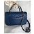 Chanel Medium Top Handle Flap Bag mit Karte, Box, Staubbeutel Blau Dunkelblau - Ansicht 11