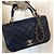 Chanel Medium Top Handle Flap Bag mit Karte, Box, Staubbeutel Blau Dunkelblau - Ansicht 9