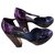Chanel Sandals Black Purple Patent leather  ref.197322