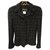 Chanel Jackets Black Dark grey Silk Wool Polyamide  ref.197345
