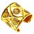 Chanel Brazalete de puño con motivos CC acolchado chapado en oro vintage raro Dorado  ref.197361