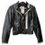 Guess Jackets Black Silvery Metallic Patent leather  ref.197400