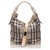 Burberry Brown Smoke Check Shoulder Bag Multiple colors Beige Leather Plastic Pony-style calfskin  ref.197849