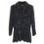 CHANEL Runway Black Wool Long Jacket Blazer Coat CC Button Sz.38 Laine Noir  ref.198230