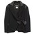 Chanel 2000 Piste Vintage Blazer en laine noire en soie Blazer Bow CC Button Sz.38  ref.198231