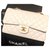 Timeless Bolsa Chanel clássica branca média vintage Branco Couro  ref.198526