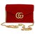 Portafoglio Gucci Marmont GG con catena in velluto rosso.  ref.198724