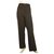 Laurèl Laurel Dark Brown Robe à jambe droite Pantalon court Taille de pantalon 44 Polyester Marron  ref.198740
