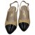 Chanel heels in black and beige leather. Cuir Cuir vernis Noir  ref.198742
