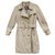 trench coat vintage das mulheres Burberry 38 Bege Algodão Poliéster  ref.198865
