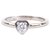 Cartier Silver Diamants Legers Heart Diamond Solitaire Ring Silvery Metal  ref.198915