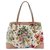 Gucci White Canvas Floral Tote Bag Multiple colors Leather Cloth Pony-style calfskin Cloth  ref.199056