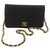 Wallet On Chain Chanel Timeless Suede Noir  ref.199081
